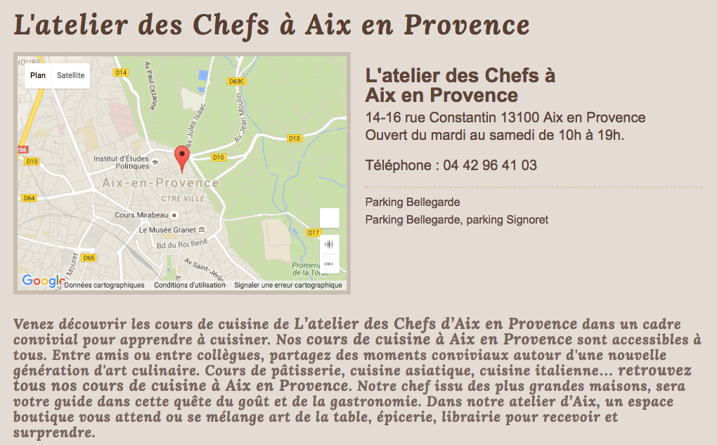 Atelier des Chefs Aix