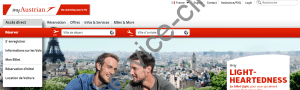 Aperçu du site officiel Austrian Airlines