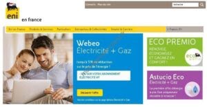 Aperçu de la page d’assistance du site Eni