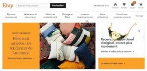 Aperçu de la plateforme etsy